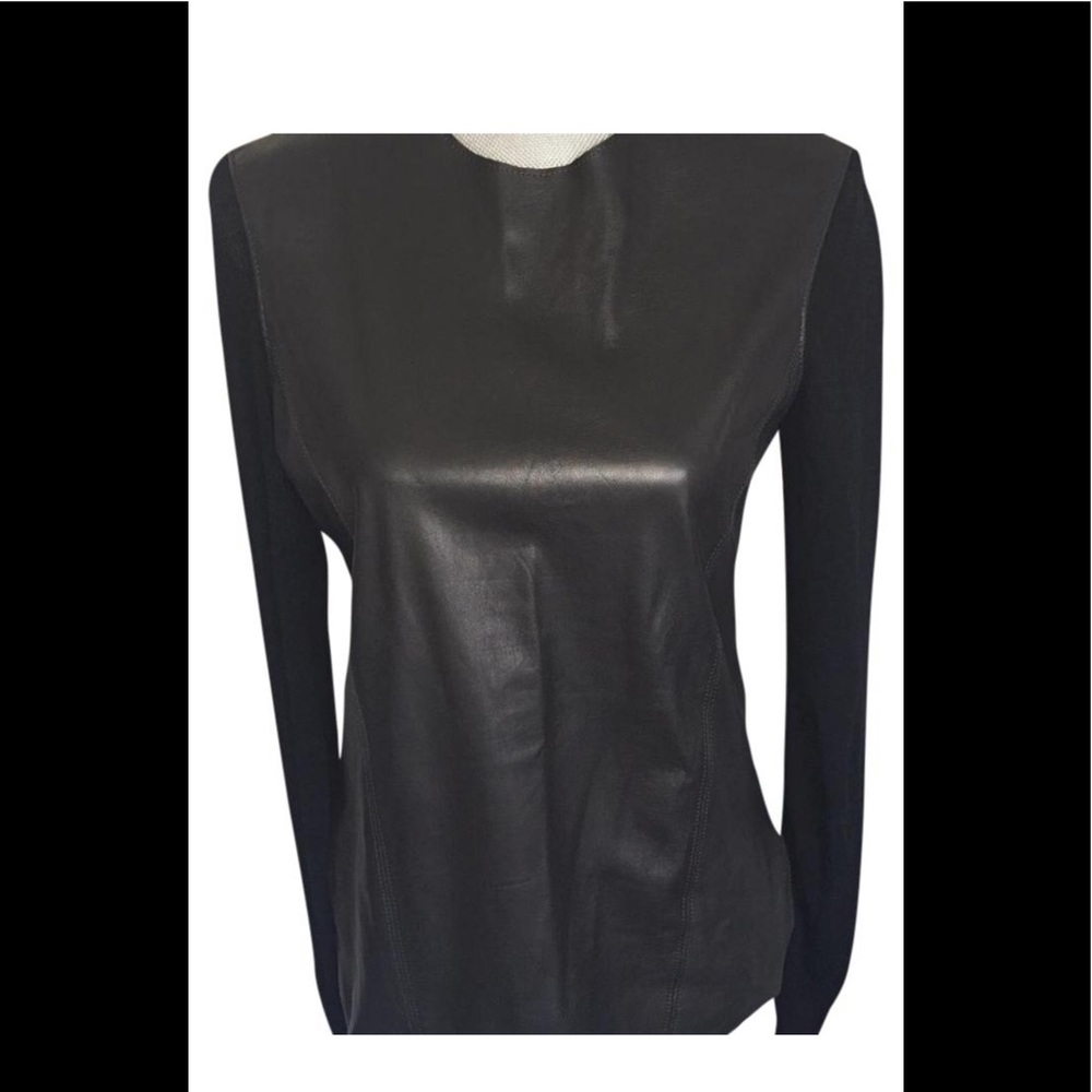 Helmut Lang long sleeve leather shirt